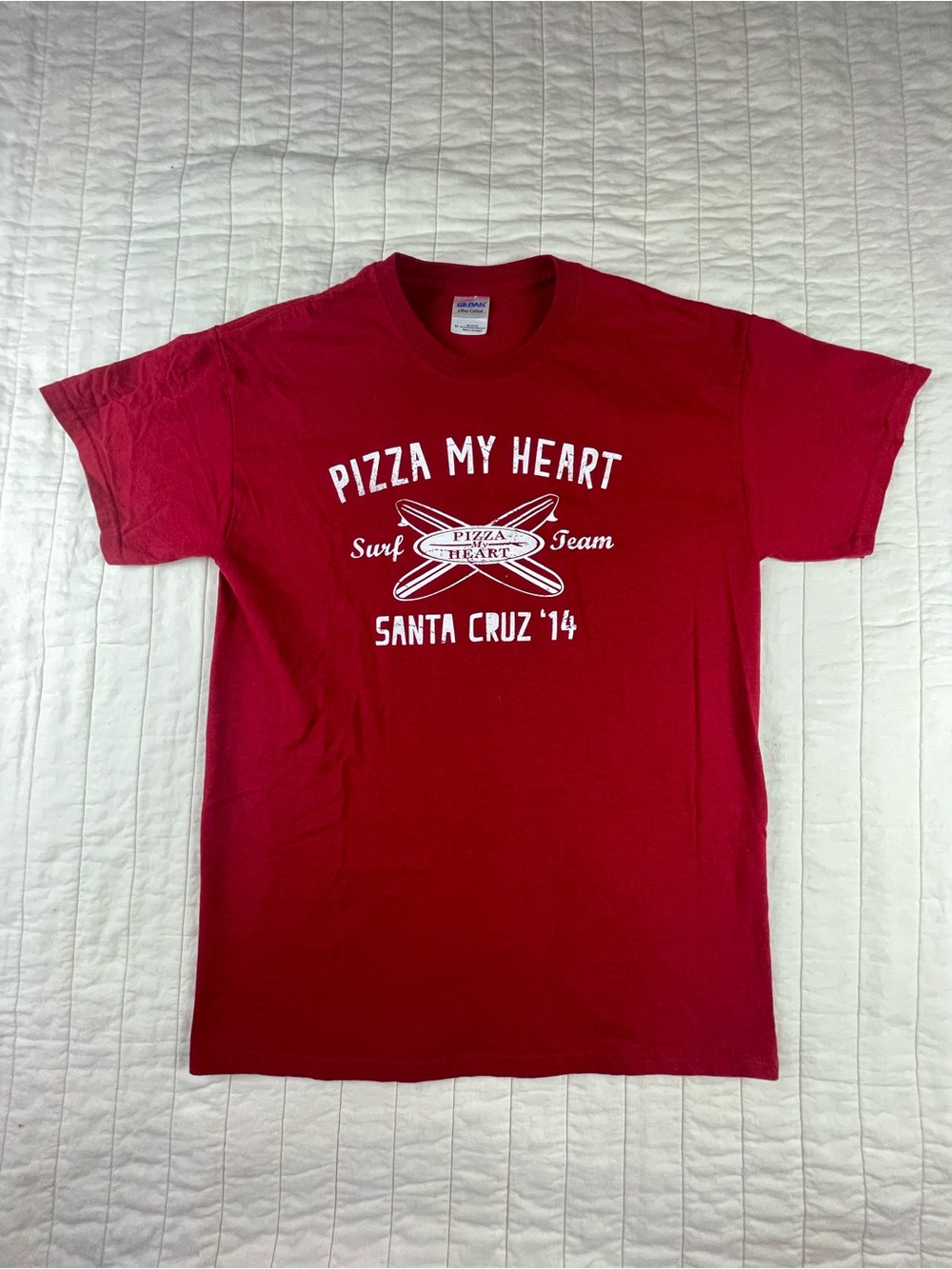 Pizza My Heart Santa CruzCalifornia Red Graphic Tee Medium